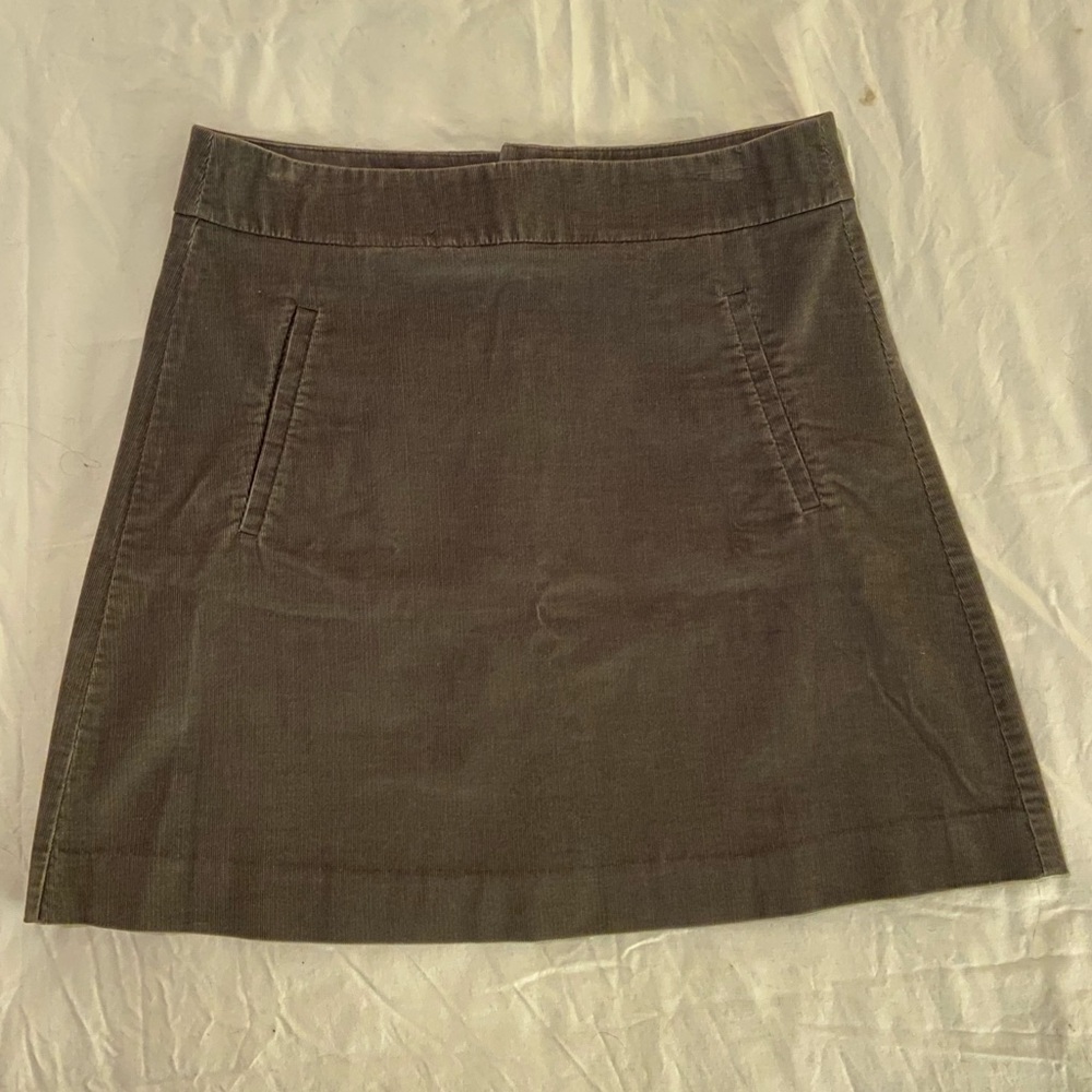 Grey corduroy miniskirt